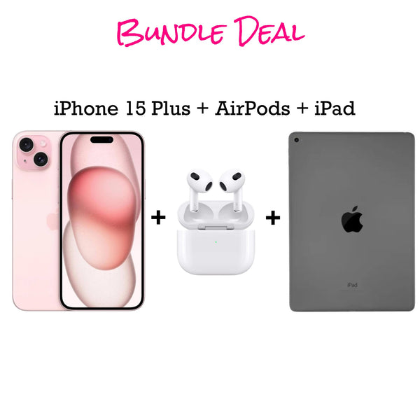 iPhone 15 Plus Unlocked 128gb  + Free AirPods + Free iPad Bundle (Finance for little as $50 down) - SaveOnCellz